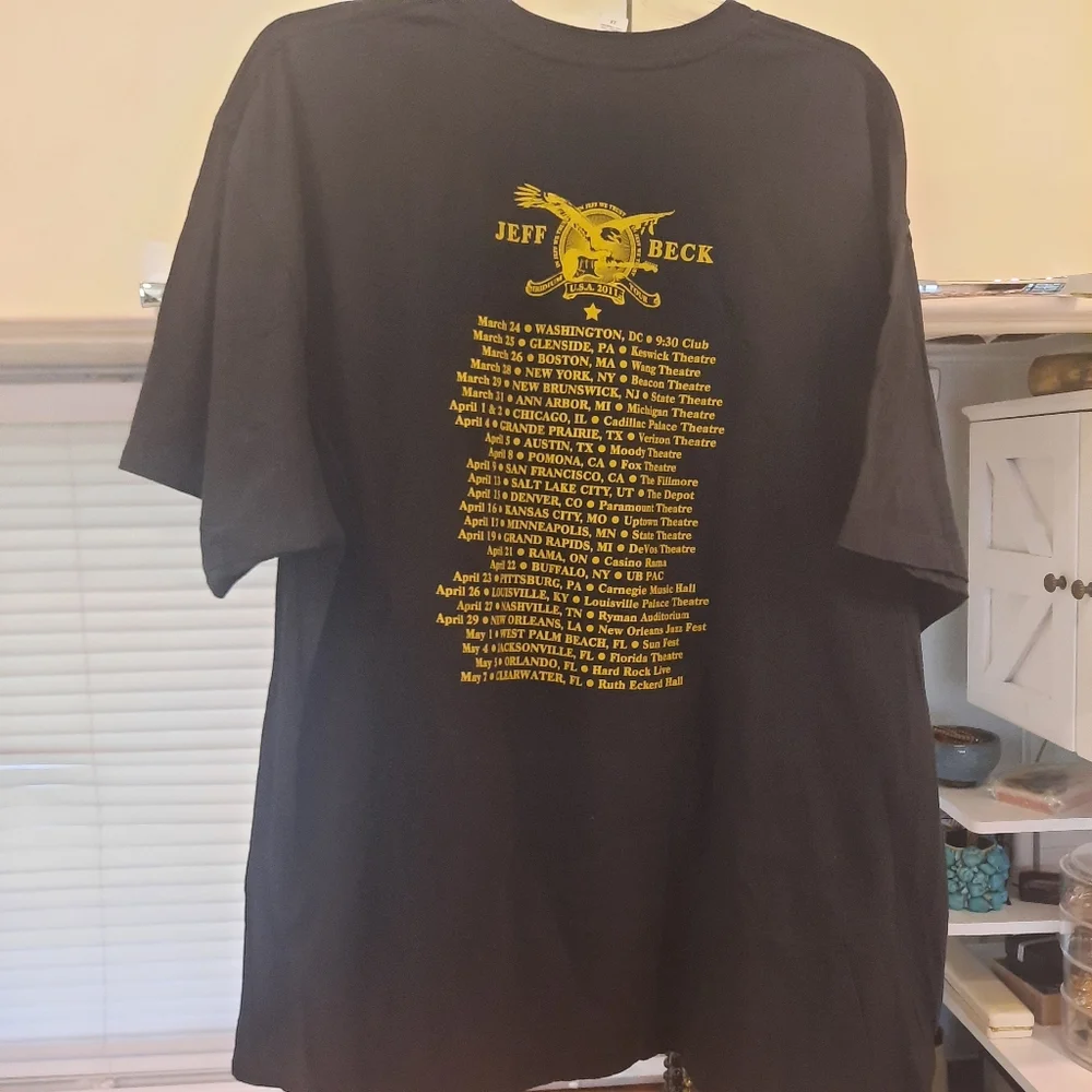 Jeff Beck 2011 US World Tour Short Sleeve Tee Shirt 2X - Picture 5 of 12